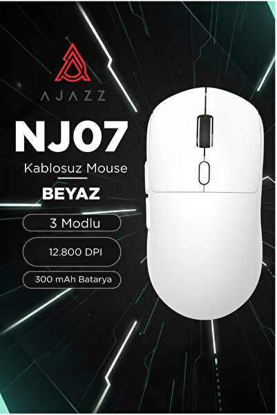 Ajazz NJ07 Kablosuz Ofis/Oyuncu Mouse-3 Modlu Kullanm 12.800 DPI-300 Mah Bata...