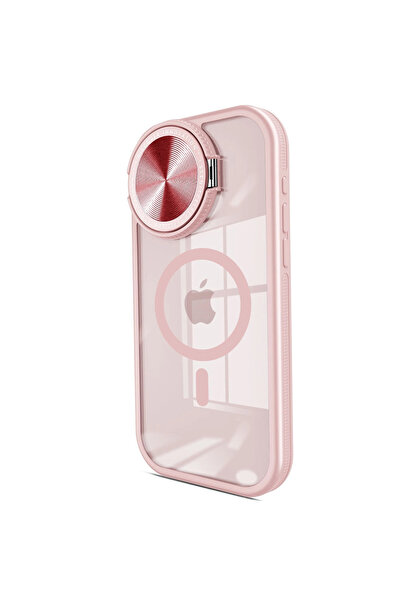 eco port iPhone 15 Pro Max Case Telescope Lens Magsafe Silicone Cover - Pink