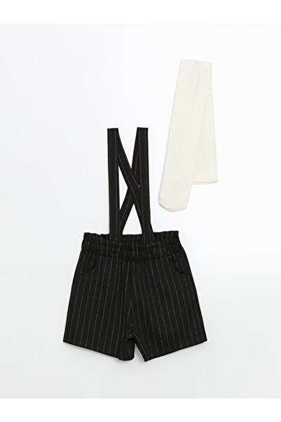LC Waikiki Striped Suspender Girls' Shorts and Pantyhose 2-Piece Set from Uzg...