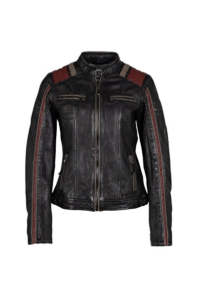 mauritius Women's Black Leather Jacket GWLeesa 2