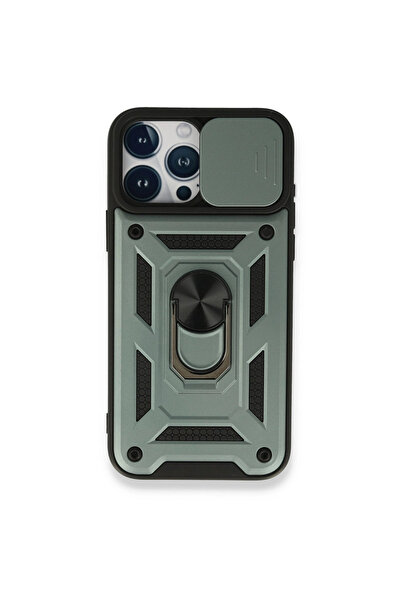 eco port iPhone 15 Pro Max Case with Pars Lens Ring Silicone - Green