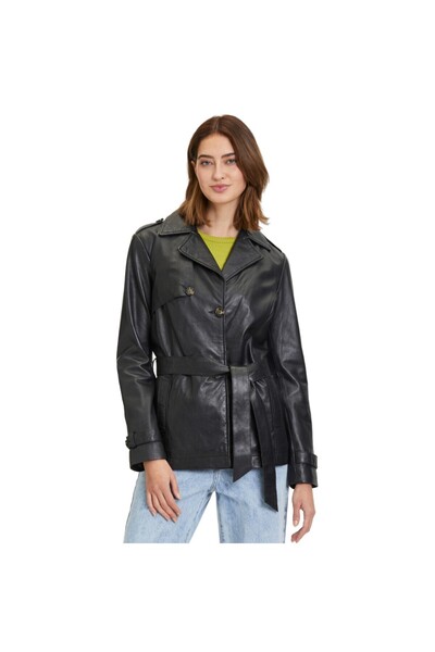 mauritius GWSkady Women's Black Long Leather Jacket