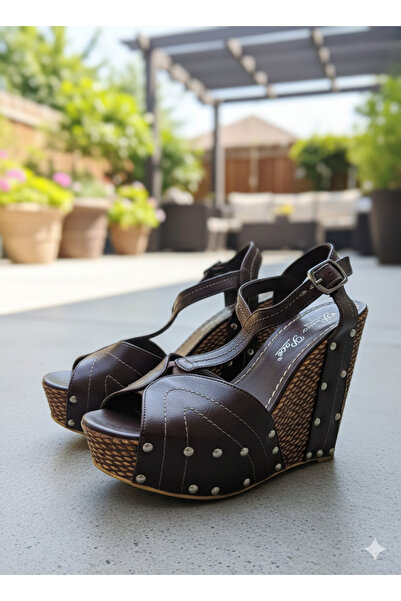 DARUGA Women's Open Back High Wedge Heeled Evening Dress Shoes