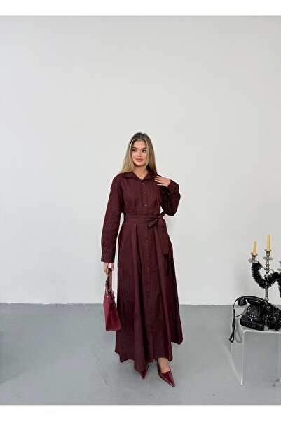 Queensland Belted Button Detailed Long Shirt Dress