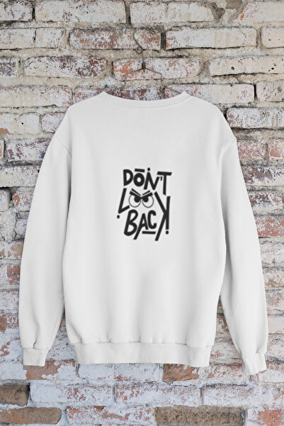 MG Don'T Look Back Printed Cotton Long Sleeved 3 Yarn Fleece Unisex Sweatshirt