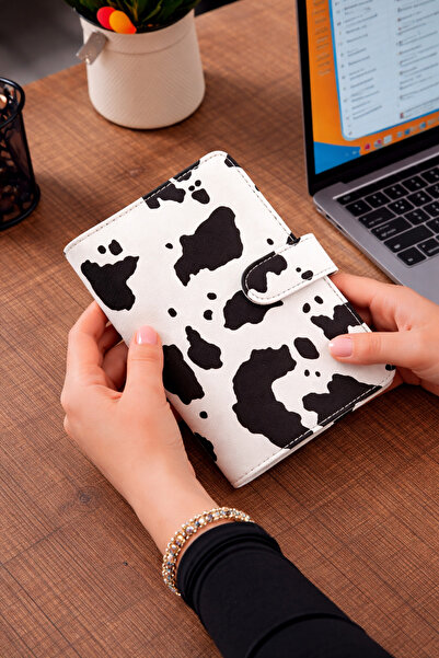 Mint Design Birikim Ajandası - Bütçe Planlayıcı Cüzdan - İnek Desenli - Altın...