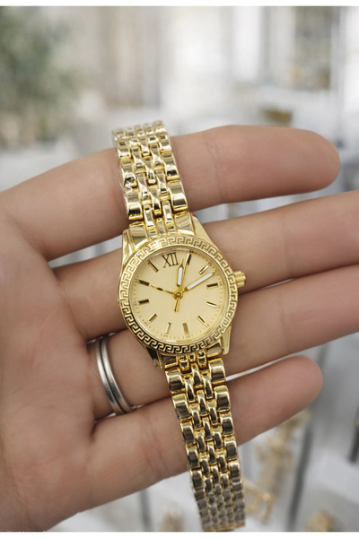 naaksesuar Gold Renkli Sarı Kadranlı Kadın Saat
