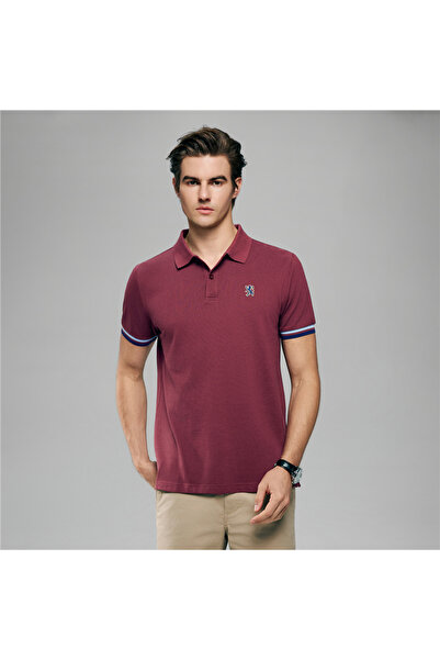 Giordano Men’s Cotton Slim Performance Polo with Small Lion Embroidery