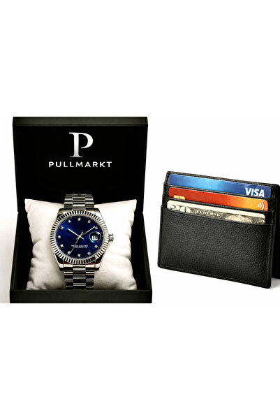 pullmarkt Card Holder Wallet + Calendar Wristwatch