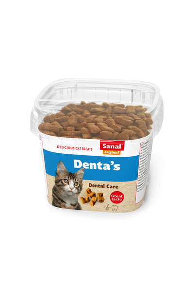 Sanal Denta's in Cup Crunchy Treats for Cats 75g Pack of 6