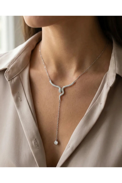 Dorvina 316L Steel Chain Silver Color Snake Model Y Necklace Does Not Tarnish...