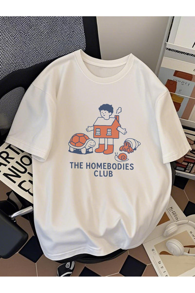 Joetsu Μπλουζάκι Unisex Oversize με στάμπα από βαμβάκι, με κοντό μανίκι και λ...