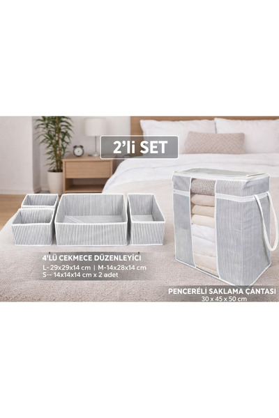 PONÇİK BEBEK 4-Piece Drawer Organizer & Multi-Purpose Clothing/Item Organizer...