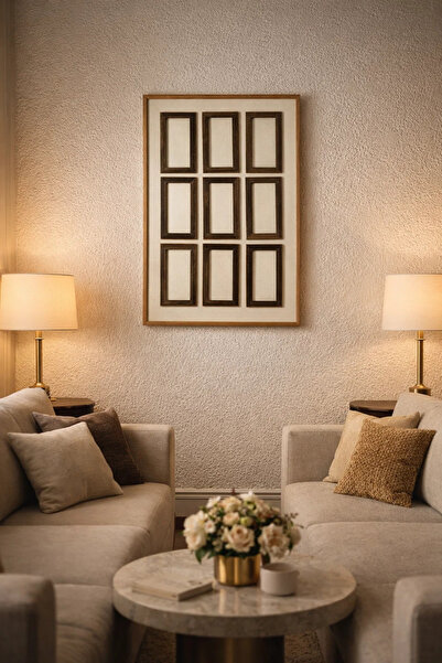 MARIA HOMES Modern Geometric Wood Wall Art 120x80cm Large Decorative Panel fo...