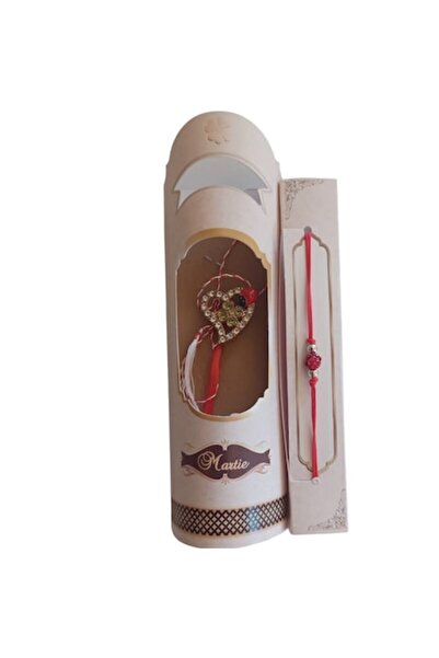 Vision XXI Martisor Bracelet and Heart Brooch Set with Lucky Clover 2.5 cm