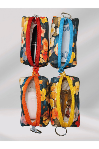 Ays Quilt Çok Amaçlı Anahtarlık Çanta Charm - Airpods Kılıfı - Mini Ruj Ve Bozuk Para Çantası