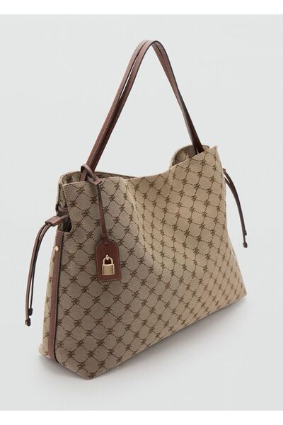 MANGO Woman Logo desenli büzgülü çanta