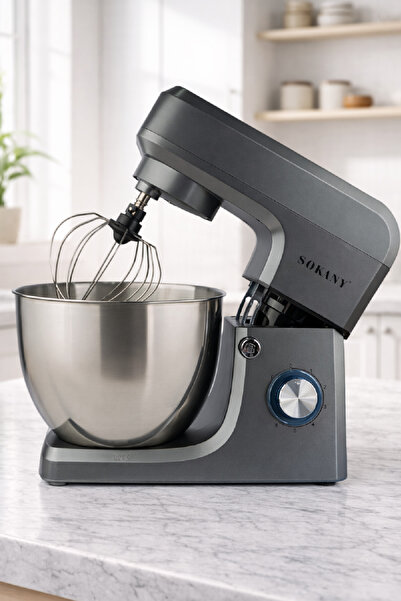 SOKANY Stand Mikser 1500W Hamur Yoğurma Makinesi 8 Litre Profesyonel Mutfak Ş...