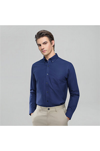 Giordano Men’s Cotton Long-Sleeve Wrinkle-Free Shirt
