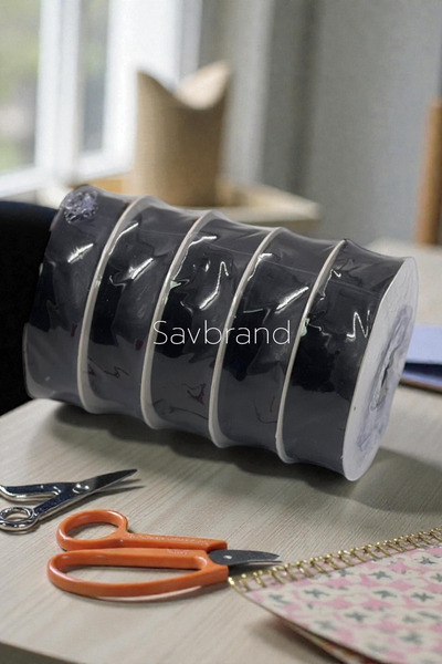 SavBrand شريط أورجانزا 2 سم - 25 ياردة |   مجموعة من 5 قطع بألوان مختلطة