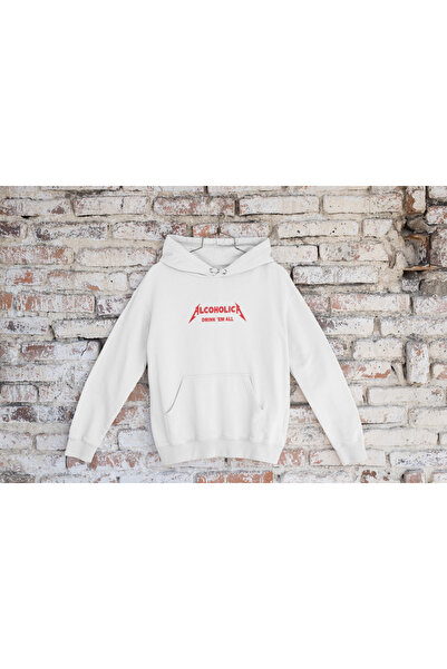 MG Alcoholica Printed Cotton Long Sleeved 3-Thread Shardoon Unisex Hooded Swe...