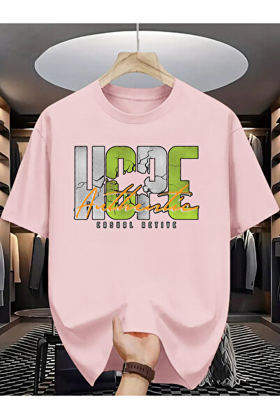 ibibik moda Unisex Oversize εμπριμέ βαμβακερό μπλουζάκι με κοντό μανίκι ΜΑΥΡΟ