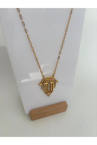 stainless steell Large Size Serenay Model Gold Steel Necklace