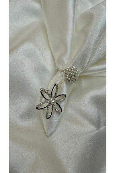 Eylülün Takısı Women's Silver Color 2-Piece Pearl Ring