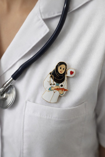 Sweet bunny Doktor Sağlıkçı Hemşire Broş - Hediyelik Takı Aksesuar Yaka İğnes...