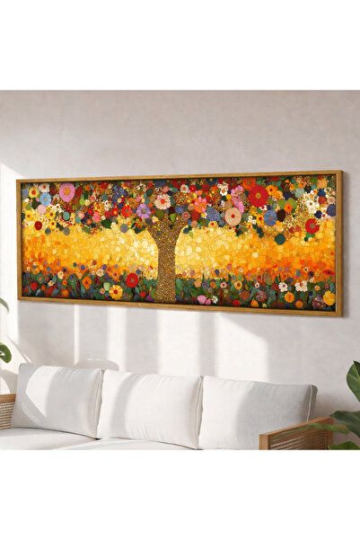 Tuba Decor Tek Parça Gerçek Ahşap Yatay Panorama Çerçeveli Tablo