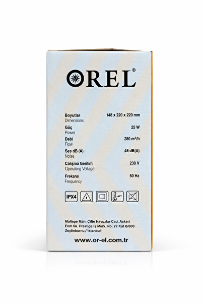 Orel DEKORATİF BANYO ASPİRATÖRÜ 150'LİK