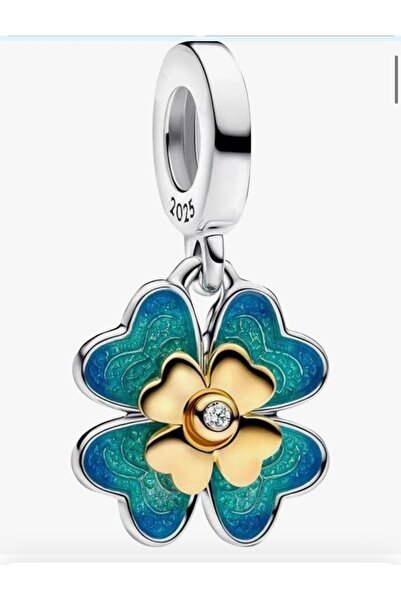 POSEİDONS JEWELLERY S925 Döndürülebilir Dört Yapraklı Yonca Sallantılı Charm