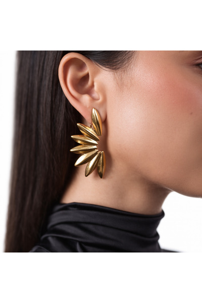 Hilaliart Aurelia Fan Gold Modern Women's Earrings