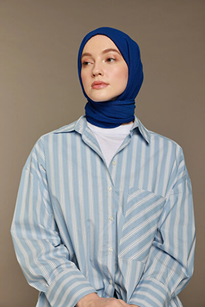 AMİNENESİL Carre Cotton Series Shawl Indigo