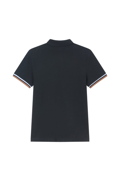 Giordano Men’s Cotton Slim Performance Polo with Small Lion Embroidery