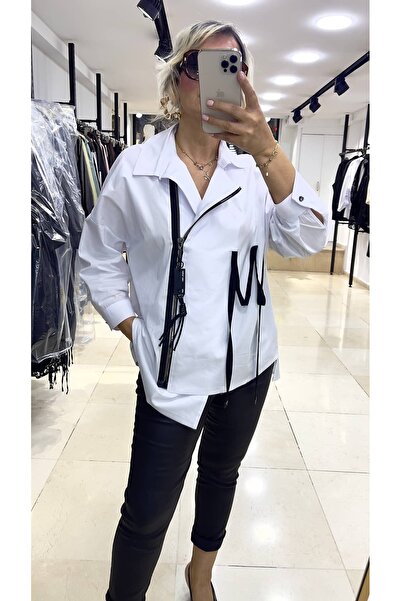 Butik Günay Tüfekçi Fermuarlı Poplin Bluz