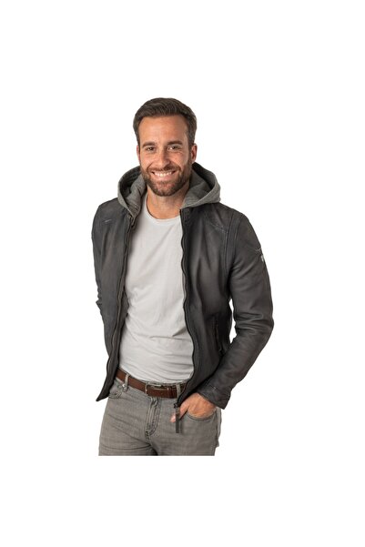 mauritius Geaca de Piele Barbati Albastru/Gri MMBero