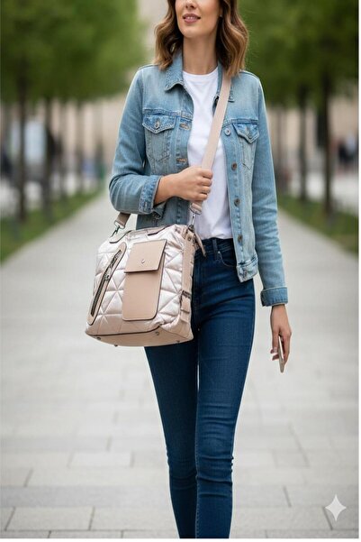 Shoemix Women's Beige Puff Quilted Shoulder Bag-Modern Design Crossbody Daily...