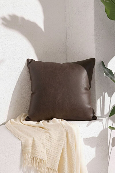 MEFAKS TEKSTİL 2-dijelni smeđi Koža Navlaka za jastuk 45x45 - uklonjivi Otpor...