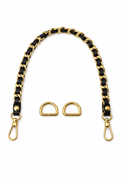 Nildenhobim Black Leather Chain Bag Handle and Bag Front Decoration – with Go...