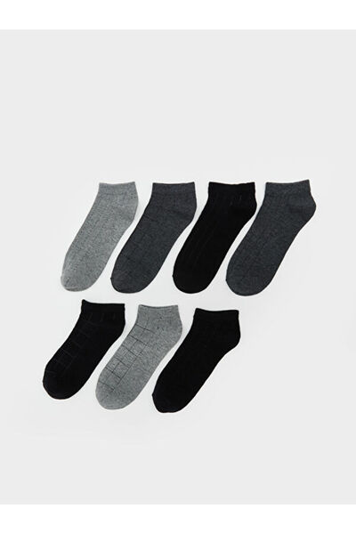 LC Waikiki Rmz Gi̇yi̇m Farkiyla Embroidered Men's Bootie Socks 7-Pack