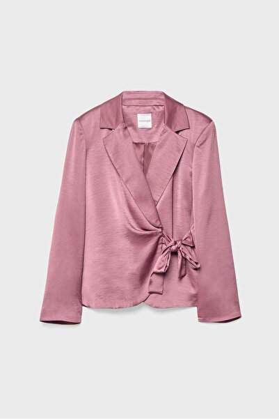 Stradivarius Satin bow blazer