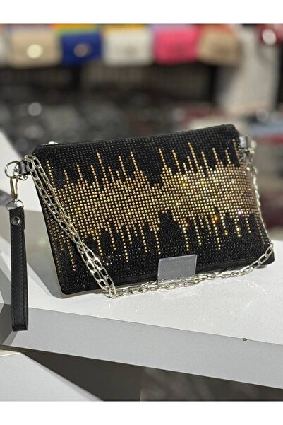 Şımarık SİYAH PARLAK ZİNCİR ASKILI PORTFÖY ÇANTA