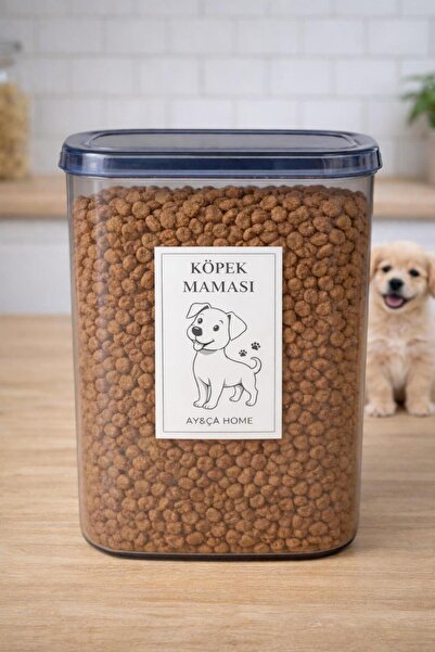 AY&ÇA HOME Köpek Maması Saklama Kabı 3.1 Lt. Gri Renk