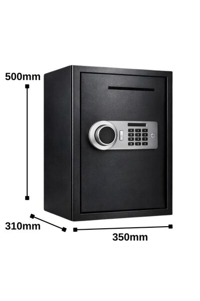 DBPOS Para Kasası Şifreli,Parmak izi,Anahtarlı / 31 x 35 x 50 cm