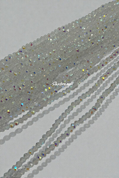 SavBrand Κρυστάλλινες χάντρες 4 χιλιοστών – Διαφανείς (με εφέ ουράνιου τόξου)...