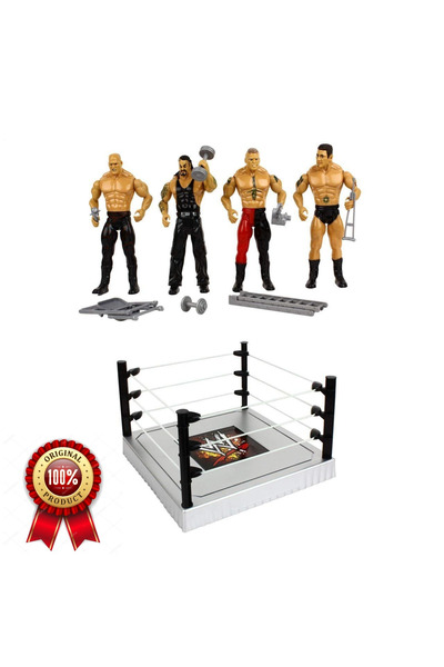 My modern game WWE wrestling ring set for kids with a set of 8 wrestler figur...