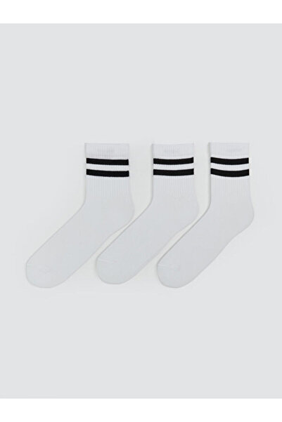 LC Waikiki Rmz Gi̇yi̇m Farkiyla Striped Men's Socks 3-Piece Set