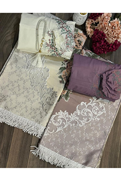 Gerenic Elegant and embroidered prayer rugs with a cover set