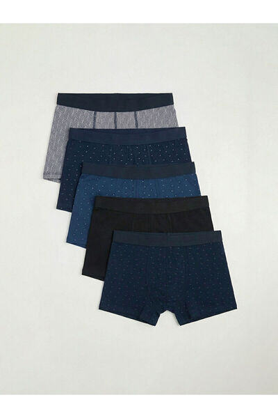 LC Waikiki Peak New Season Standard Fit Cotton Flexible Men's Boxer 5-Pack